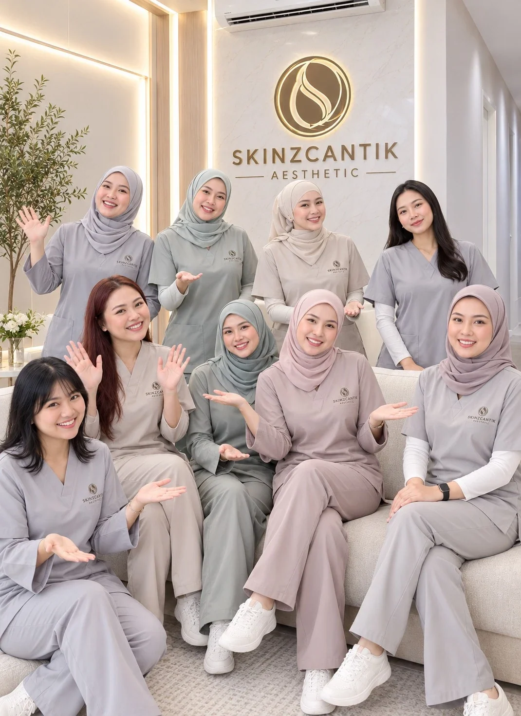 Skinz Cantik team at the studio